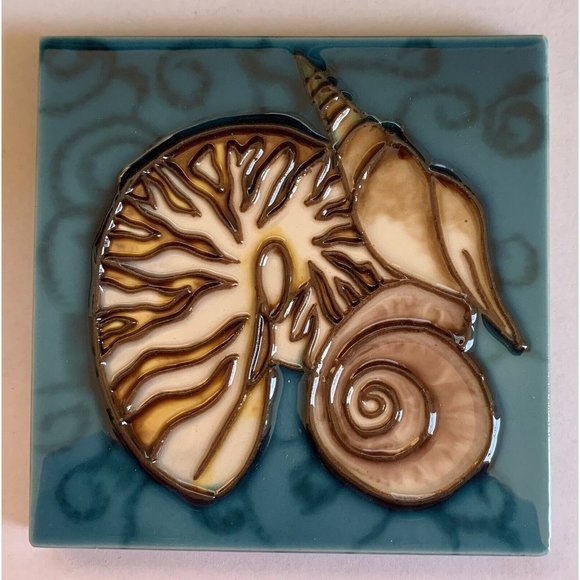 Tile Craft Other - Wall Art Tile Shells Conch Snail 4x4 Decorative Ceramic New Backsplash Gift
